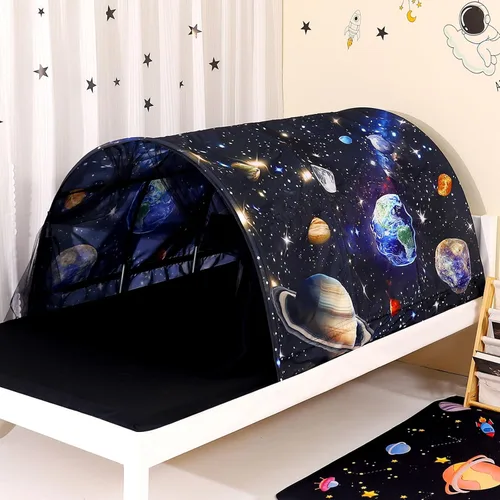 Tienda de campaña para niños Lucky castle Bed Tent plegable casa de juegos para niños, tiendas de campaña para niñas y niños, toldo para dormir,