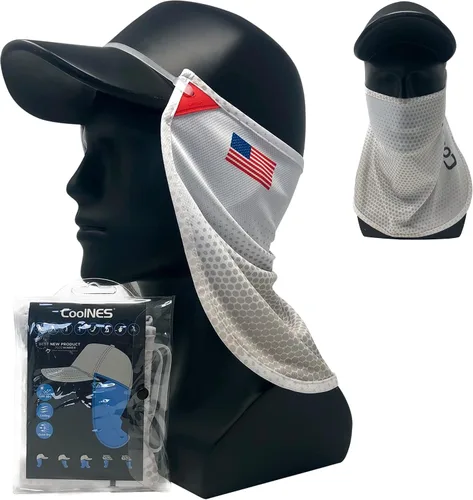 Miniatura 18 de CoolNES - Protección ajustable para cuello contra rayos ultravioletas, ajustable, multifuncional, 2 en 1, cubrebocas para pesca al aire libre, unisex