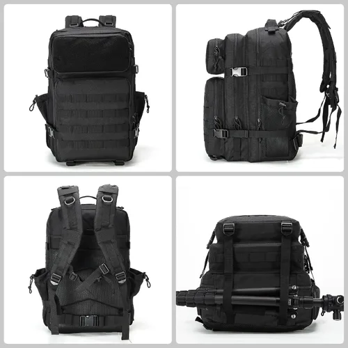 Miniatura 6 de gracedon Mochila Táctica Militar para Hombres y Mujeres, Mochila de Campamento del Ejército, Mochila de Asalto de 45L para Viajes, Senderismo (Negro)