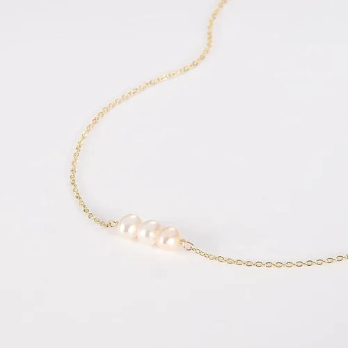Miniatura 6 de VRIUA Pearl Necklaces for Women 14k Gold Plated Dainty Pearl Necklace Simple Gold Pearl Necklace Everyday Minimalist Necklaces for Women