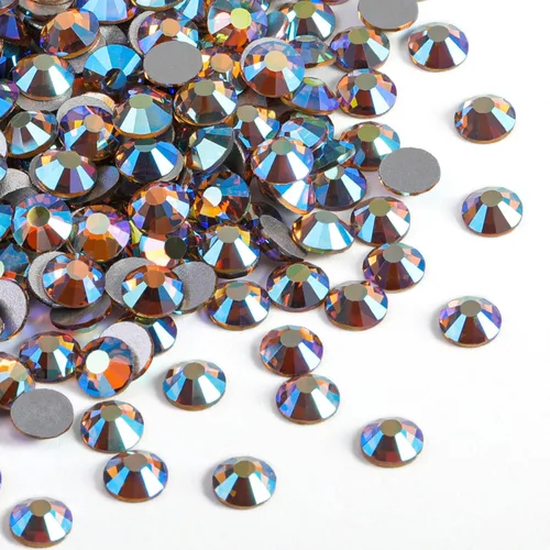 Miniatura 7 de Beadsland 2880 piezas de diamantes de imitación de cristal con reverso plano, gemas redondas para decoración de uñas y manualidades, cristal, SS16