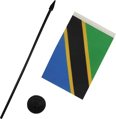 Miniatura 282 de AZ FLAG Sierra Leone Bandera de mesa 5'' x 8'' - Bandera de escritorio de Sierra Leona 21 x 14 cm - Bastón y base de plástico negro