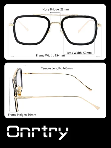 Miniatura 6 de Onrtry Tony Stark - Lentes de bloqueo de luz azul para hombres y mujeres, montura de metal retro, lentes de Iron Man Spider-Man