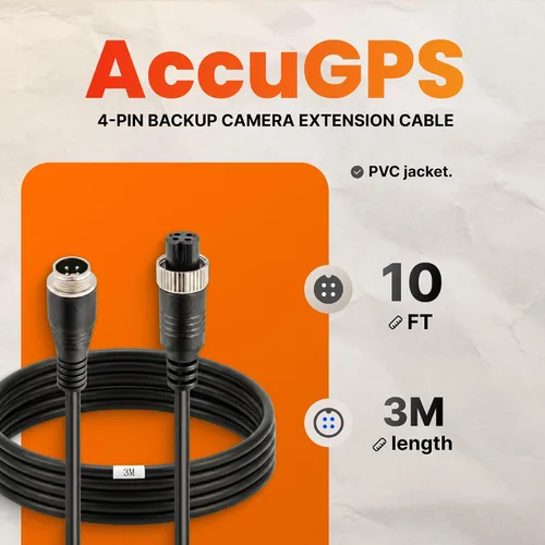 Miniatura 2 de Cable de extensión de video de aviación de 4 pines de 10 pies/3M para cámaras de visión trasera CCTV y monitores de respaldo de vehículos