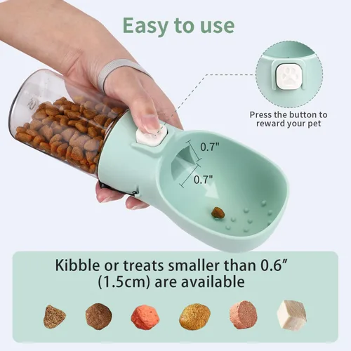 Miniatura 4 de Colorday Dispensador de golosinas de mano para perros, bolsa integrada para clicker y golosinas, comedero de mano para entrenamiento de cachorros