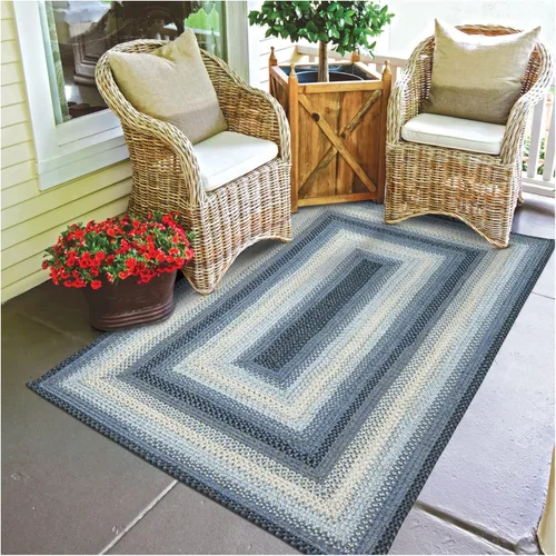 Miniatura 106 de Alfombra ovalada trenzada gris humo de 20 x 30 pulgadas, lavable para interiores y exteriores, decoración campestre para cocinas y entradas