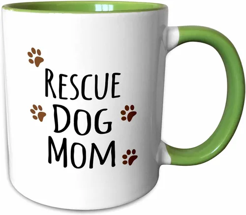 Miniatura 12 de 3dRose Rescue Dog Mom - Taza de 11 onzas, color negro
