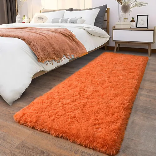 Miniatura 41 de Alfombras suaves para pasillos de dormitorio, nuevas, con parte inferior antideslizante mejorada, de 2 x 3, alfombra esponjosa y peluda verde