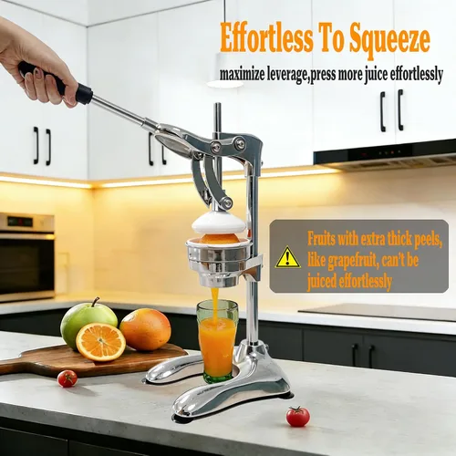 Miniatura 5 de Exprimidor manual, exprimidor de naranja sin esfuerzo, exprimidor profesional de seguridad de acero inoxidable para cítricos, limón, lima, pomelo