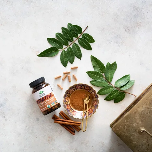Miniatura 3 de ORGANIC INDIA Ceilán - Suplemento de hierbas de canela - Vegano, sin gluten, Kosher, certificado orgánico USDA, sin OMG, 90 cápsulas