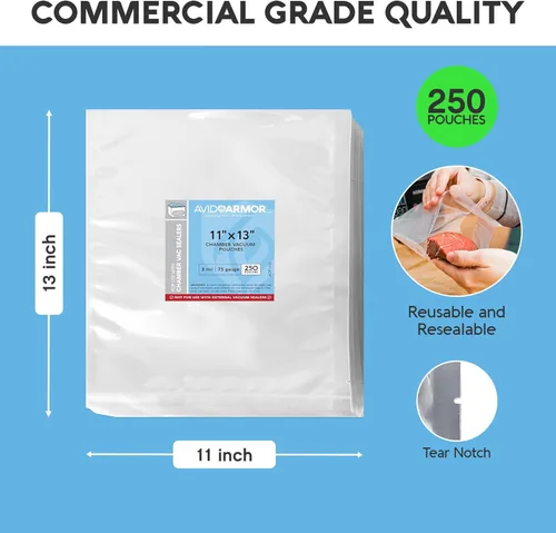 Miniatura 6 de Avid Armor Bolsas selladoras al vacío de cámara, resistentes, sin BPA, bolsas de vacío precortadas para conservación de alimentos, almacenamiento