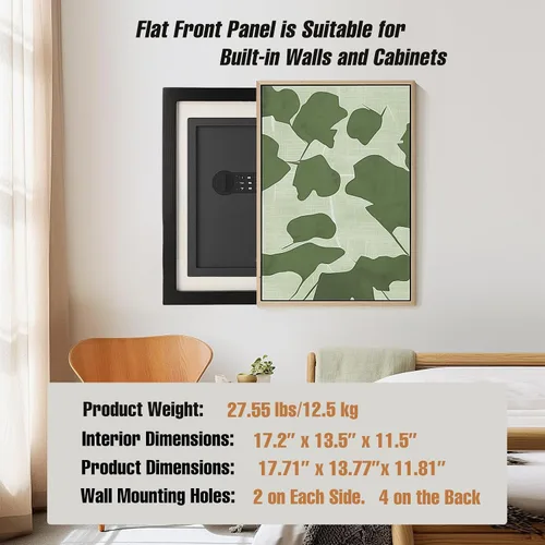 Miniatura 2 de Caja fuerte pequeña para el hogar, caja fuerte digital de lujo con teclado electrónico de 1.7 pies cúbicos, caja fuerte de seguridad para oficina