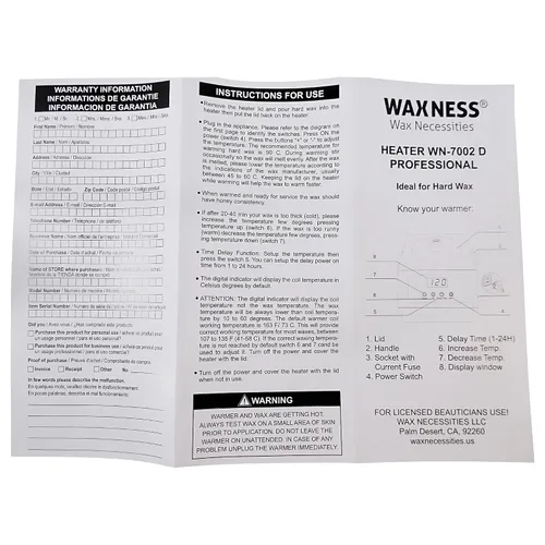 Miniatura 4 de Waxness Calentador de cera digital extra grande WN-7002 D con capacidad para 10 libras