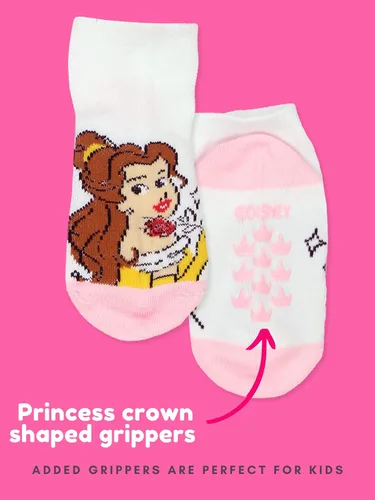 Miniatura 7 de Disney Princess - Paquete de 6 calcetines para niñas pequeñas con pinzas