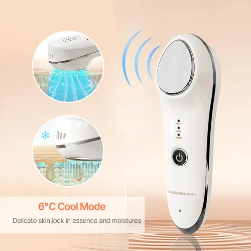 Miniatura 4 de TOUCHBeauty Masajeador facial caliente y frío, dispositivo de vibración de 107.6 °F/42.8 °F para una cara más suave y apretada, herramienta