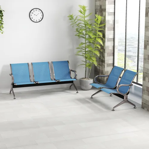 Miniatura 10 de Kinfant Silla de sala de espera de 2 asientos, sillas de recepción de invitados de oficina con respaldo ergonómico, banco de espera de aeropuerto