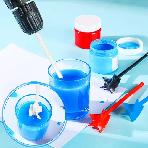 Miniatura 4 de 12 piezas de accesorios de taladro mezclador de pintura, mezclador de pintura helix, mezclador de resina, agitadores de pintura, accesorio de blanco