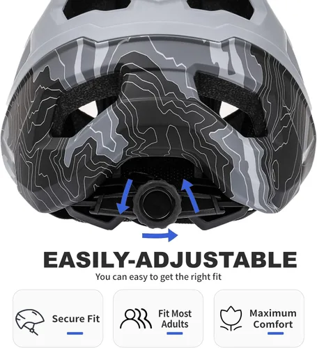 Miniatura 3 de Casco de Bicicleta BATFOX, Casco de Bicicleta de Montaña para Hombres, Mujeres, Adultos y Jóvenes Gris