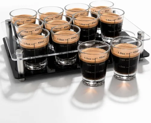 Miniatura 16 de Vasos de chupito de 2 onzas de alto, paquete de 18 vasos transparentes de 3.9 pulgadas para whisky, tequila, vodka, espresso, vasos de chupito