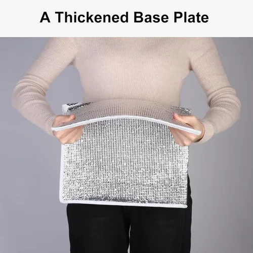Miniatura 5 de Bodaon Bolsa térmica térmica para entrega de alimentos con parte inferior dura para bolsa de viaje compartido, bolsas térmicas XXXL para Gris