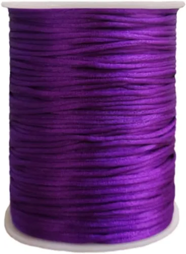 Miniatura 57 de 2.0mm Hilo de Cordón de Seda de Nylon para Cuentas de Macramé, Pulseras, Nudos Chinos, Collares, Joyería 109 Yardas (Verde Oscuro)