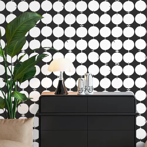 MelunMer Papel tapiz blanco y negro para despegar y pegar, papel de contacto geométrico geométrico para armarios y cajones, autoadhesivo, extraíble,