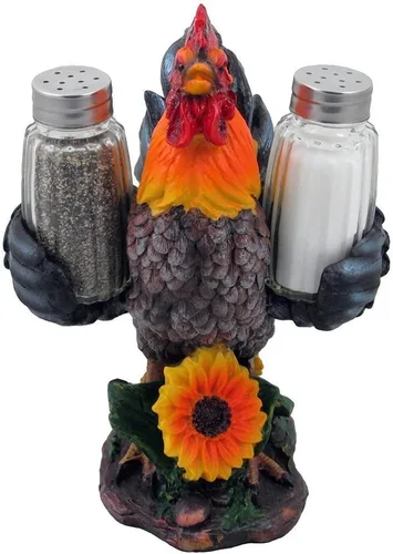 Miniatura 2 de Juego de salero y pimentero decorativo con figura de soporte para decoración de cocina rústica de campo, esculturas y coleccionables como regalo