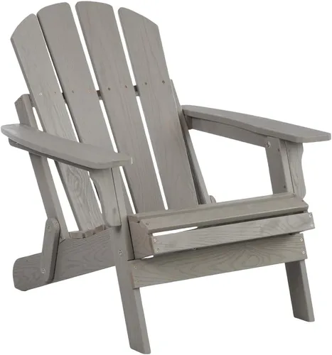 Miniatura 10 de Juego de 2 sillas Adirondack plegables de madera para exteriores con respaldo premontado en marrón claro, silla de patio de madera maciza