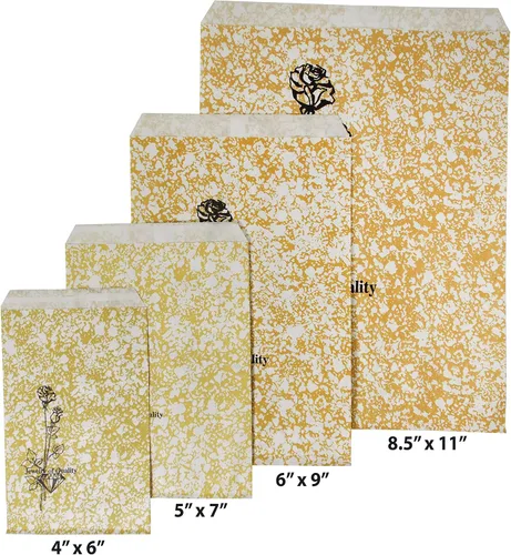Miniatura 3 de CuteBox Goldtone Jewelry - Bolsas de regalo de papel plano de calidad, 100 unidades (4 x 6 pulgadas) para venta al por menor, mercancía, embalaje