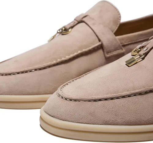 Miniatura 6 de Mocasines de piel de ante de diseño prémium con dijes de verano para mujer