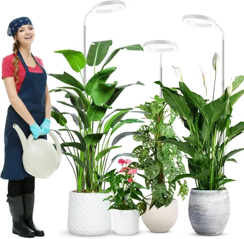 Miniatura 12 de wolezek Luces de cultivo para plantas de interior de espectro completo, 80 LEDs luz de cultivo de 3 colores, luces de plantas de 65 pulgadas
