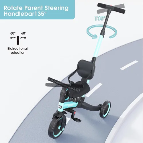 Miniatura 3 de newyoo - Triciclos para niños de 1 a 3 años, bicicleta para niños pequeños, regalo de cumpleaños y juguete para niños y niñas, triciclo para niños