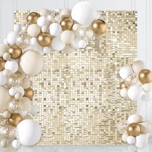 Miniatura 23 de Paneles de fondo de pared con brillo plateado de 3 pies x 4 pies con lentejuelas brillantes de discoteca, fondo de fotos para fiestas, bodas