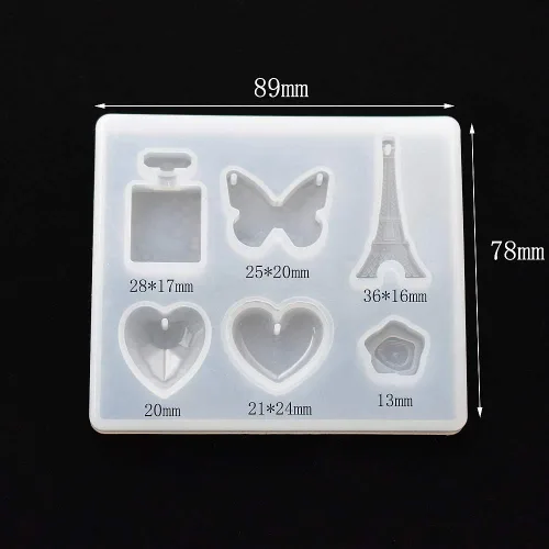 Miniatura 5 de Molde de silicona para formas de joyas para moldear, moldes de resina para aretes de oreja, moldes de resina epoxi (4 unidades)