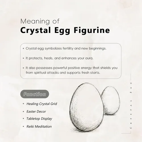 Miniatura 2 de Amogeeli Figura de esfera de huevo de cristal curativo con soporte de piedra, escultura de piedra en forma de huevo para decoración del hogar