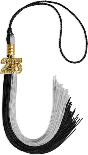 Miniatura 180 de Endea Graduation Borla de doble color con dije dorado (negro/oro brillante, 2022)