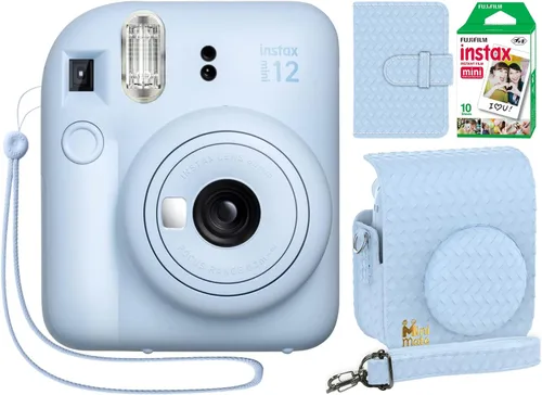Miniatura 9 de Fujifilm Cámara instantánea Instax Mini 12 color rosa flor + estuche personalizado Minimate + película fotográfica Fuji Instax 10 hojas y álbum
