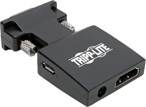 Tripp Lite Adaptador activo HDMI a VGA (F/M), extractor de audio HDMI, HDMI hembra a VGA macho, 1080p @ 60 Hz, negro (P131-000-A-DISP)