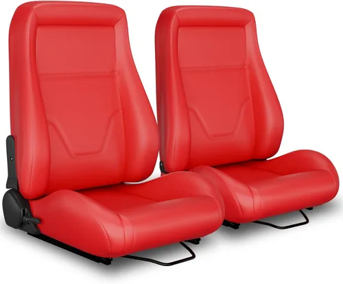 Miniatura 11 de 2 asientos universales ajustables de carreras con deslizadores dobles, asientos de cubo reclinables, 1 par de asientos deportivos para vehículos