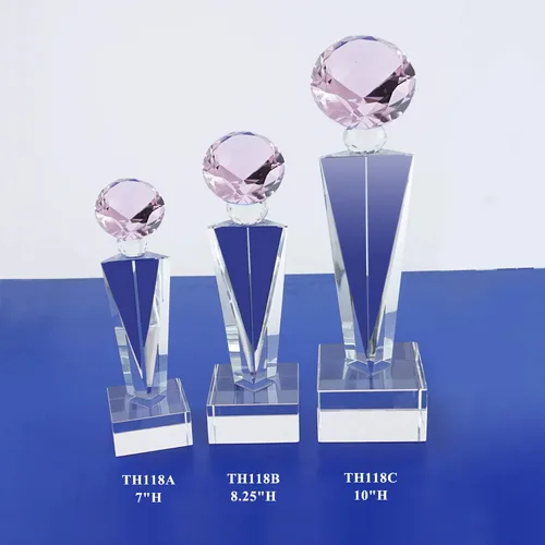 Miniatura 7 de Trofeo óptico del grabado láser personalizado Reconocimiento Realidad del trofeo de los premios del trofeo del diamante del cristal