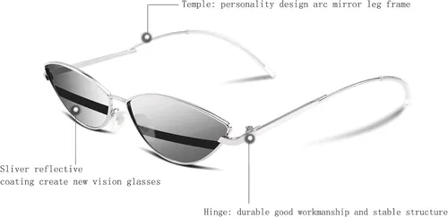 Miniatura 4 de FEISEDY Gafas de sol de diseñador de moda Retro pequeños pétalos forma arco templo diseño B2298