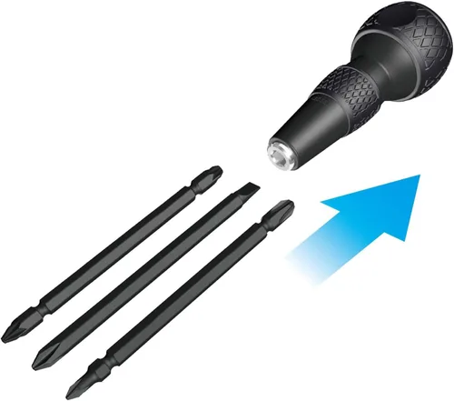 Miniatura 4 de VESSEL BALL GRIP Destornillador intercambiable con puntas hexagonales de 1/4" (Puntas 3 piezas (+1, +3 / +2, -6 / PZ2, PZ3) JUEGO. 220W3J1)