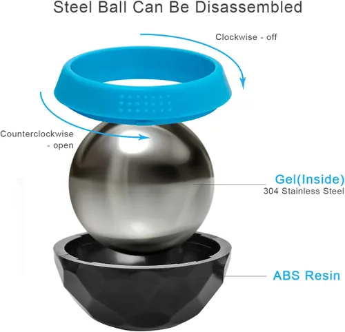 Miniatura 3 de Coolrunner Bola de rodillo de masaje frío, bola de masaje frío criosfera, terapia de calor y alivio de terapia de frío con núcleo de gel frío, ayuda