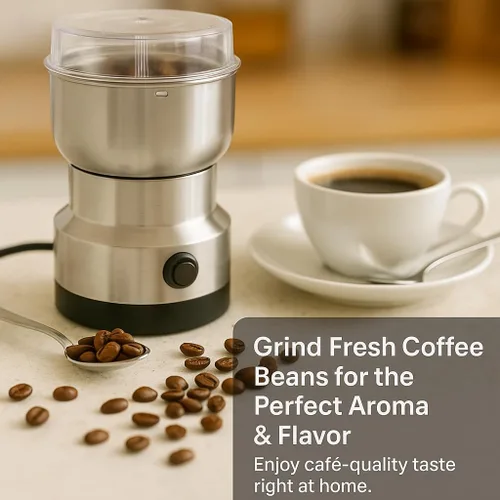 Miniatura 5 de Molinillo de café eléctrico de 150 W para granos de café, nueces y especias, cuenco de acero inoxidable, cuchillas de metal, aprobado por UL