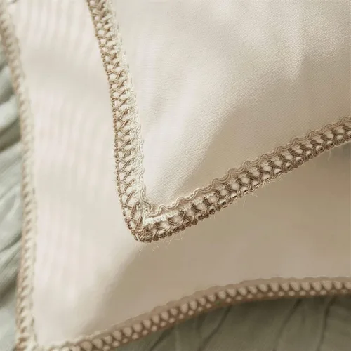 Miniatura 2 de FY FIBER HOUSE Paquete de 2 fundas de almohada decorativas de granja, lino sintético de arpillera con bordes a medida, fundas de cojín para sofá