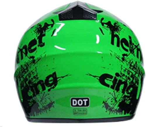 Miniatura 4 de Casco de cuatrimoto/motocross para hombres y mujeres; casco de competencia profesional certificado por DOT (verde, pequeño)
