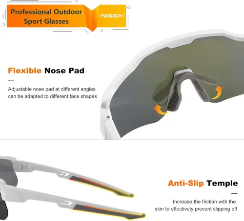 Miniatura 6 de FEISEDY Gafas de sol deportivas polarizadas para jóvenes, gafas de sol de ciclismo para niños, gafas de béisbol deportivas para niños y niñas de 8 a