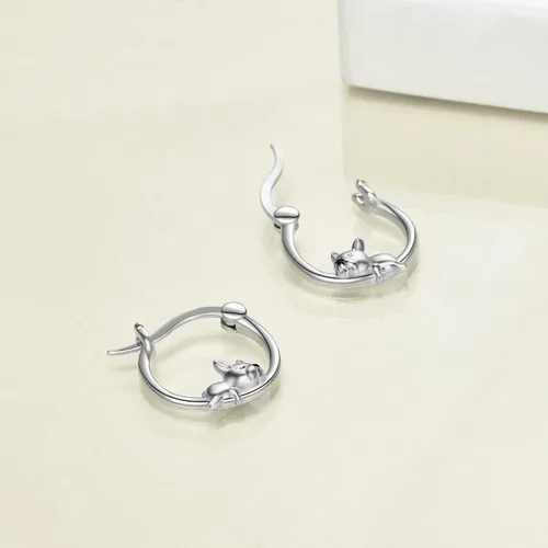 Miniatura 3 de VONALA Bonitos aretes de aro de plata de ley 925, regalos de cumpleaños para mujer