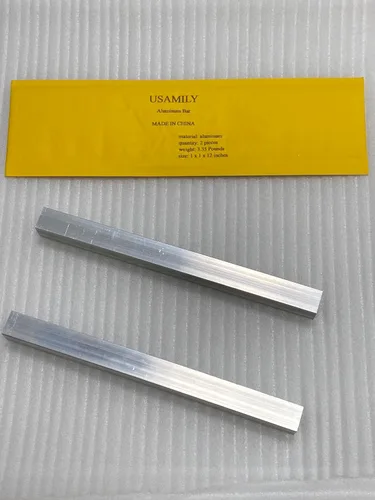 Miniatura 2 de Barra cuadrada de aluminio de 2 piezas 1 "X1" X12" 6061 Barra de aluminio T6511 Molino sólido Stock