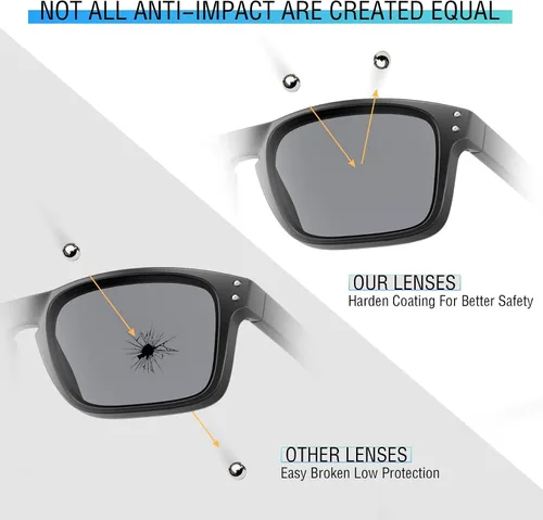 Miniatura 5 de Bowyer 6 pares de lentes de repuesto polarizados para gafas de sol Oakley Holbrook XL OO9417 – negro + espejo de titanio + espejo azul surf + espejo
